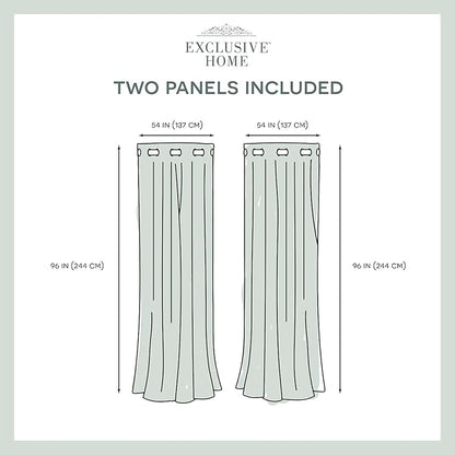 Exclusive Home Canopy Stripe Indoor/Outdoor Grommet Top Curtain Panel, 54"x96", Taupe / Sand, Set of 2