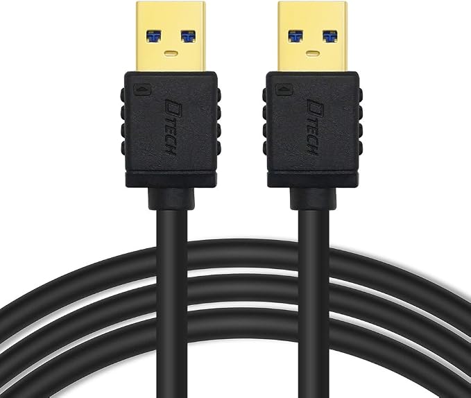 DTECH 3 ft USB 3.0 Type A to A Cable Male to Male High Speed Data Cord in Black