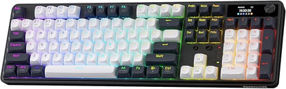 Redragon K761 PRO Wireless 104-Key Gasket Gaming Keyboard, Screen & Knob | Easy-Control LED Info Display, 0-Delay Tri-Mode, Cushioned 5-Layer Noise Dampening for Creamy Thocky Sound, Standard 104 keys