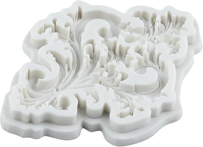 Baroque Silicone Mold Curlicues Scroll Lace Polymer Clay Mold Vintage Relief Flower Lace Filigree Molds for DIY Crafts Epoxy Resin Casting Air Dry Polymer Clay Plaster Jewelry Making