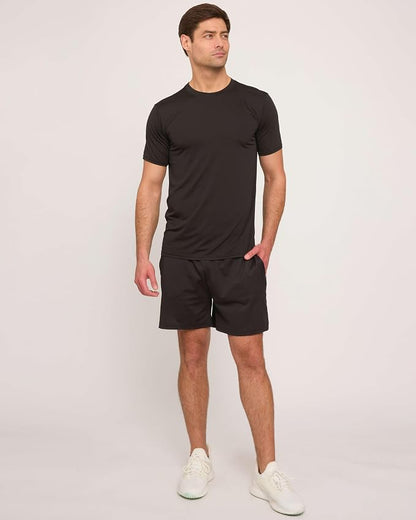 5 Pack Men's Dry Fit Short Sleeve T-Shirt Gym Workout Athletic Running Tee | Cooling, Moisture-Wicking, Crew Neck, Quick-Dry, Breathable, Active, Exercise, Fitness, Basketball, Cycling, Hiking, Tennis