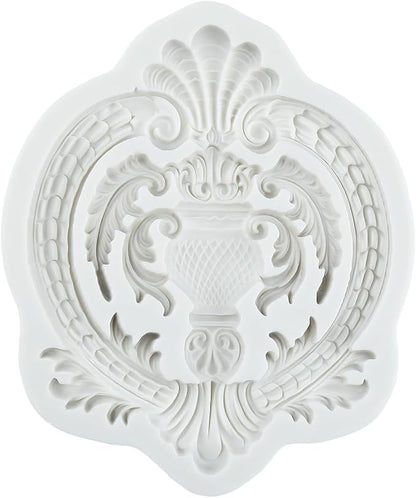 Baroque Polymer Clay Mold Baroque Curlicues Scroll Lace Relief Silicone Molds Flower Lace Filigree Mold for DIY Craft Epoxy Resin Casting Polymer Clay Tools Crafts Air Dry Jewelry Making