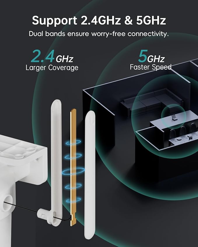 ZUMIMALL 2.5K Wired Cameras for Home Security, 2.4G/5G WiFi Outdoor Security Camera, 5MP, 24/7 Recording, AI Motion Detection, Cloud & SD Card Storage, 2-Way Audio, 360° PTZ Auto Tracking - 2-Pack