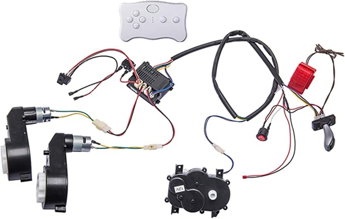 Kids Ride On Car 12V DIY Modified Harness Complete Set of Remote Control Circuit Board Wires Switch Gearbox,Used for Children Electric Ride On Car with RS550 Motors