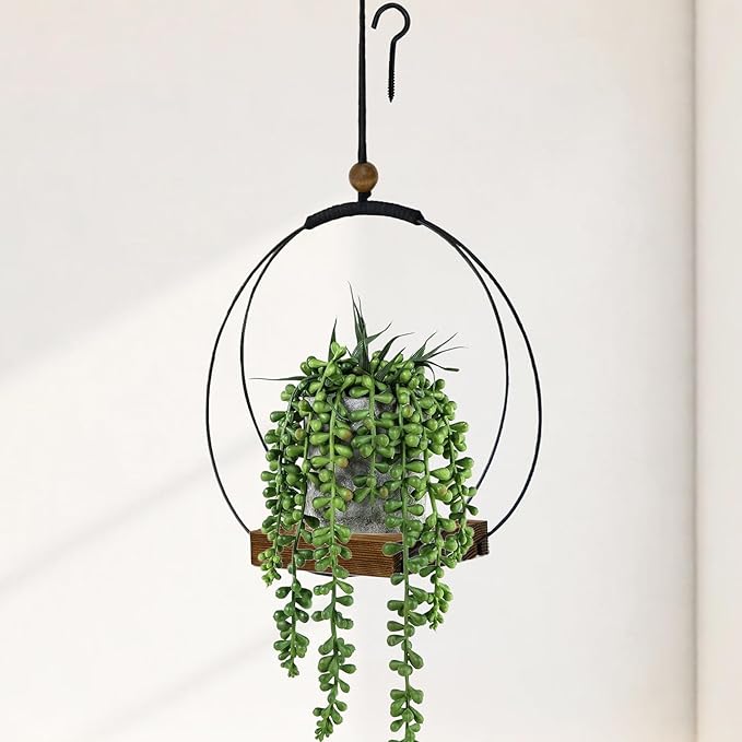 Hanging Planter for Indoor Plants - Outdoor Plant Hanger, Mid Century Metal Plant Hanger, Indoor Conner Ceiling, Gift for Mom, Plant Lovers, Housewarming