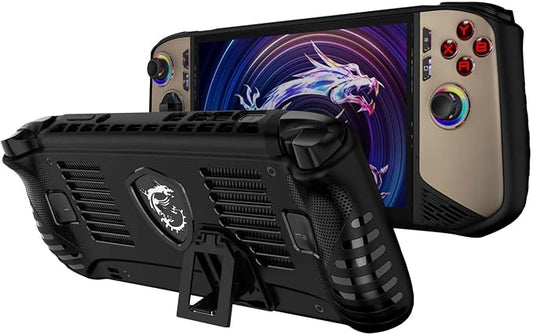 Case Cover for MSI Claw 8 AI+ A2VM Handheld Game Console, Slim Soft TPU Protective Skin Case with Kickstand for MSI Claw 8 AI+ A2VM, Anti-Scratch,Shockproof,Black