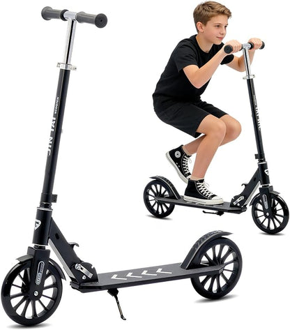 Kick Scooter for Ages 6+,Kid, Teens & Adults, Foldable, Lightweight 8IN Big Wheel Scooters -Max Load 260 LBS, Height Adjustable, Bearing ABEC9