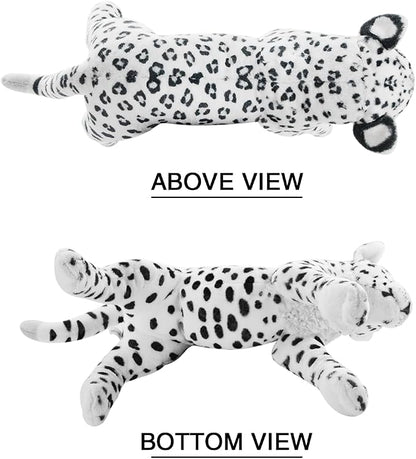 Snow Leopard Plush 23.6" Large Stuffed Snow Leopard Stuffed Animal White Leopard Plush Toys Realistic Jungle Stuffy Birthday Graduation Gifts for Kids Boys