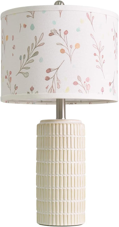 PoKat 23'' Table Lamp with Flower Lampshade for Night Stands, Birthday Gifts for Women Mom, House Warming Gifts New Home Decor, Ceramic Lamp for Living Room, Modern Bedroom Lamp for Nursery