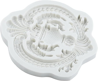 Baroque Polymer Clay Mold Baroque Curlicues Scroll Lace Relief Silicone Molds Flower Lace Filigree Mold for DIY Craft Epoxy Resin Casting Polymer Clay Tools Crafts Air Dry Jewelry Making