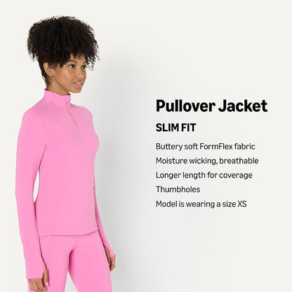 Amazon Essentials Women's Active FormFlex Buttery Soft Slim Fit Quarter Zip Long Sleeve Pullover Jacket