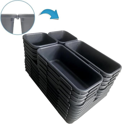 Kutesna 25PCS Interlocking Drawer Organizer, Plastic Desk Organizer Set | 4-Size Versatile Storage Bins,BPA-free, Non-slip, Fits Any Drawer for Cosmetics, Bathroom, Tools, Kitchen and Office