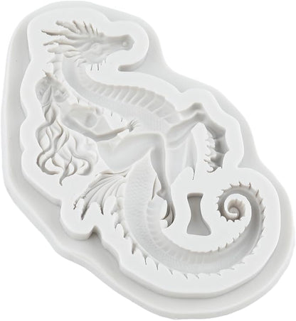 Seahorse Polymer Clay Mold Seahorse Mermaid Princess Silicone Molds for Jewelry Making Epoxy Resin Casting Air Dry Polymer Clay Craft