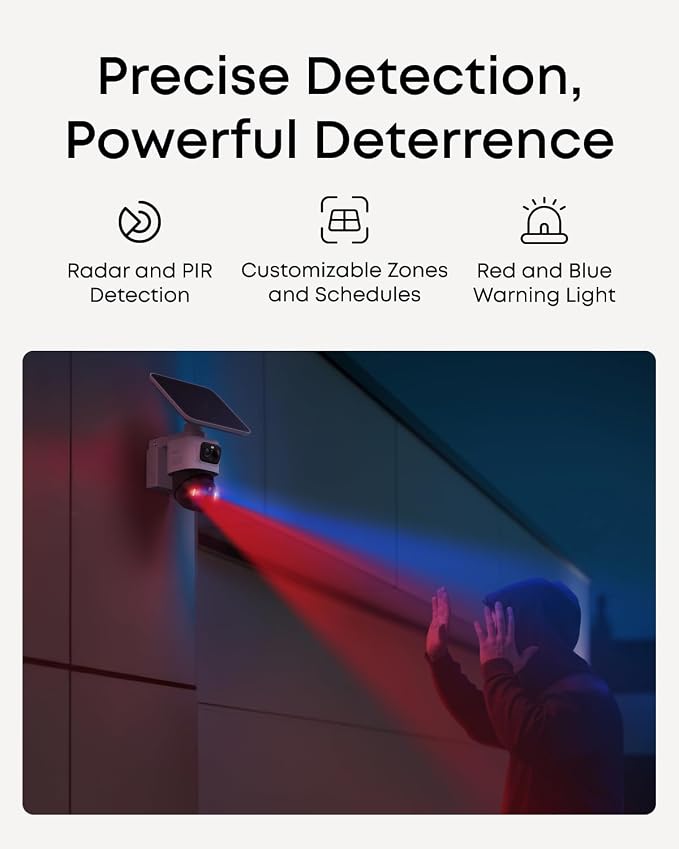 eufy Security eufyCam S4 2-Cam Kit, 4K Solar Wireless Outdoor Security System,3-Lens Bullet-PTZ cam, 360° Coverage,Cross-Cam Track, AI Facial Recognition, 8X Zoom,0 Monthly Fee,Expandable up to 16TB