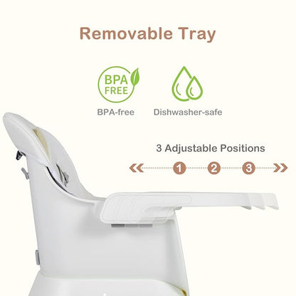 INFANS 9 in 1 High Chair, Convertible Baby Highchair for Babies and Toddlers, Table and Chair Set Building Block Infant Dining Booster Seat, Kids Stool with Activity Children Play Kitchen (Beige)
