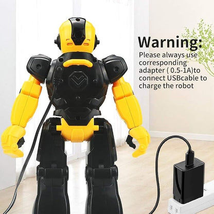 Remote Control RC Robot Toy for Kids,Intellectual Gesture Sensor Programmable Robots with Infrared Controller, Rechargeable,Early Education Toys,Speak,Dance,Sing,Walk,Slide Robot Kits