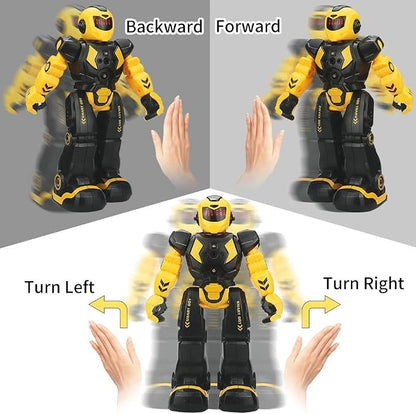 Remote Control RC Robot Toy for Kids,Intellectual Gesture Sensor Programmable Robots with Infrared Controller, Rechargeable,Early Education Toys,Speak,Dance,Sing,Walk,Slide Robot Kits