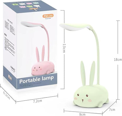 LED Desk Lamp，Mini Cat Night Light, Portable LED Table Light, Cute Foldable USB Rechargeable Reading Light Bedroom Children's Bedside Study (Green)