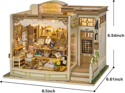 CUTEROOM DIY Miniature House Building Kit, Dollhouse Kit for Adults, Realistic Mini House Building Model Kit, Creative Crafts Home Decor Gift - Vitrine's Tale