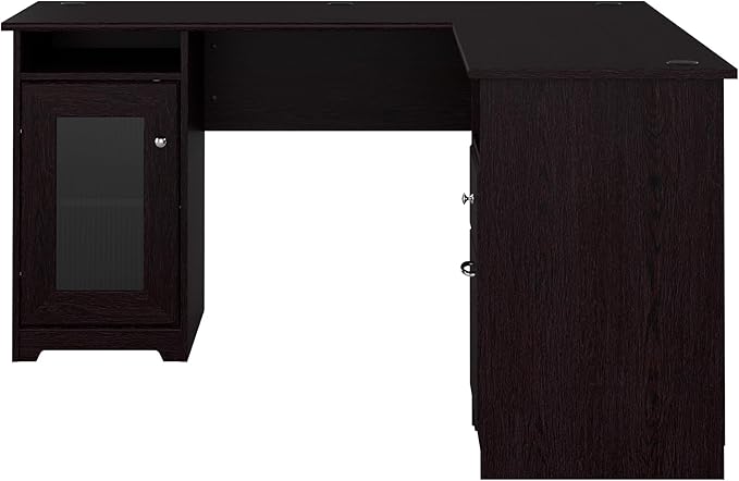 Bush Furniture Cabot 60W L Shaped Computer Desk in Espresso Oak