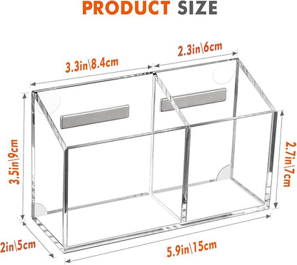BEYGORM Magnetic Dry Erase Marker Holder for Whiteboard & Refrigerator | Non-slip Acrylic Pen Holder for Classroom, Fridge Magnet, Locker Organizer Accessories, Teacher & School Supplies(Clear)