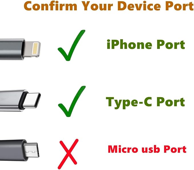 Type USB C 2-in-1 Cell Phone Fan, for iPhone All Series 7 8 X 11 12 13 14 15 16 17 XS XR Plus Mini Pro Max SE, for Samsung Galaxy S, Z Fold Flip, A1/A2/A3/A5 Series, M1/M3/M5, Note Series (Black x6)