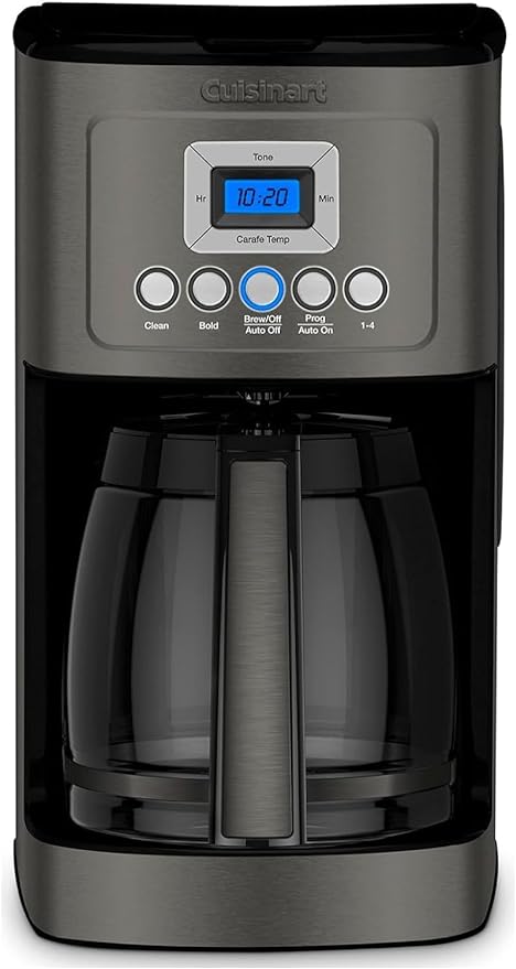 Cuisinart 14-Cup Coffee Maker, Programmable PerfecTemp Glass Carafe Coffee Machine with 1-4 Cup Setting, Brew Strength Control and Pause, Stainless Steel, DCC-3200BKSNAS, Black | 14-Cup Glass Carafe, Perfectemp Heating, 24-Hour Programmability, Brew St...