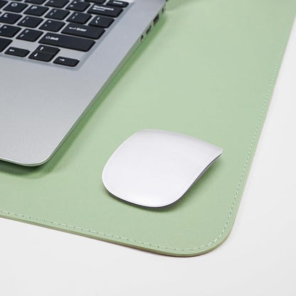 AFIING Cork Desk Mat 35.4" x 17", Dual-Sided Natural Cork & PU Leather Desk Pad, Non-Slip Waterproof Large Mouse Pad for Office, Home & Gaming (Light Green)