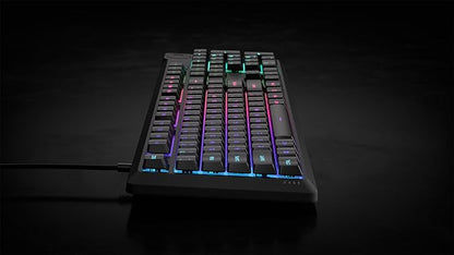 Corsair K55 CORE RGB Membrane Wired Gaming Keyboard – QWERTY US Layout – Quiet, Responsive Switches – Spill Resistance – Ten-Zone RGB – Media Keys – iCUE Compatible – PC, Mac – Black