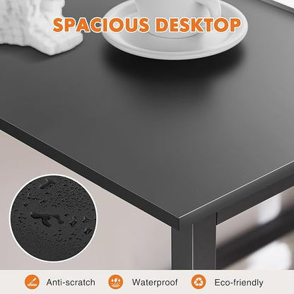 Sweetcrispy 44-Inch Small Computer Desk for Bedroom, Black | Gaming Writing Work and Study Desk for Home Office, Sturdy Metal Frame and Compact Modern Design with X-Shaped