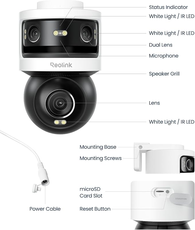 REOLINK OMVI 3i WiFi, 10MP+8MP 4K, Triple-Lens Outdoor Security Camera | 180° Panoramic + Pan-Tilt, SyncTrack&Auto Tracking, Dual-Band WiFi 6, Smart Detection, Local AI Video Search, No Monthly Fees