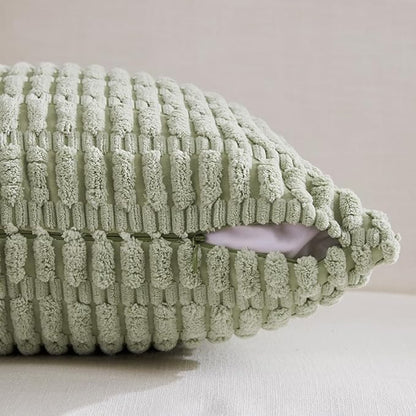 Fancy Homi 4 Packs Decorative Throw Pillow Covers for Living Room Couch Bed, Modern Farmhouse Boho Home Décor Accent Cushion Case, 16" x 16", Sage Green