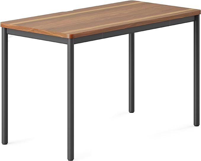Branch Daily Desk - Functional At Home Office Desk with Effortless Assembly, Timeless Design, Rounded Corners, and Built-in Cable Notch - 48” W x 28.5” H x 24” D - Walnut Work Table