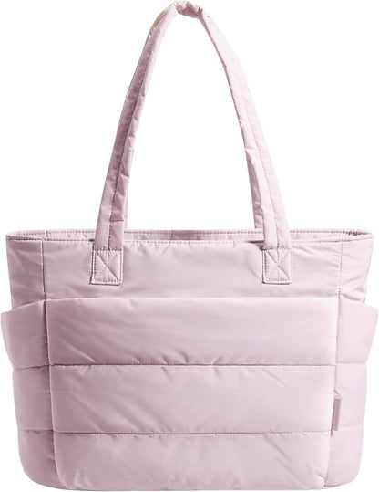 BAGSMART Tote Bag for Women, Lightweight Puffy Tote Bag with Compartments Shoulder Bag Handbag for Travel, Work, Gym | Lightweight