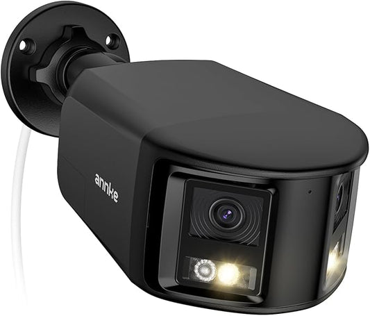 ANNKE FCD800 4K 8MP Dual-Lens PoE Security Camera, 2mm 180°Wide Angle, Smart Dual Light Color Night Vision, Two-Way Audio, Light&Sound Alarm, AI Human/Vehicle Motion Detection, H265+, IP67