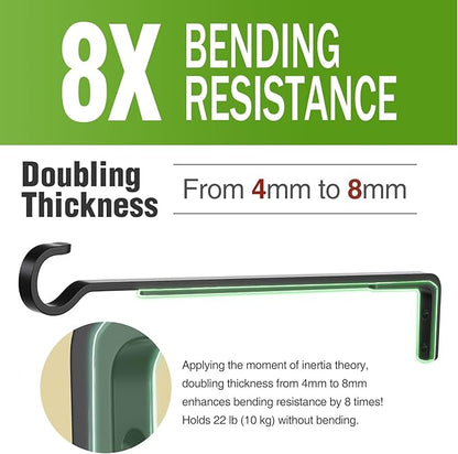 14 Inch 2 Pack Heavy Duty Outdoor Plant Hangers for Hanging Baskets, Iron Plant Brackets Outside, Metal Plant Wall Hooks for Lantern, Bird Feeder