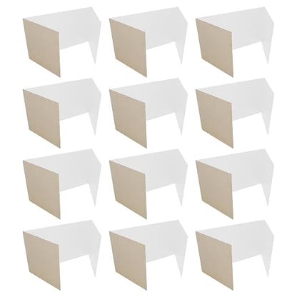 Flipside Products 18”x 48” White Study Carrels, Privacy Boards, Student Privacy and Focus Booth for The Classroom, Desk Divider Cubby for Tests, Made in USA - 12 Pack