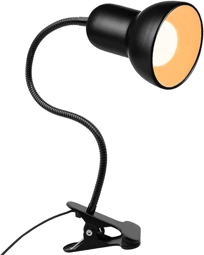 Desk lamp, 360°Rotation Clip on Lamp, Clip On Reading Light, Gooseneck Lamp-On Cable, Portable Clip on Light/Reading Book Light/Clamp Light, Eye-Caring Study clamp for Bedroom Office Home Lighting