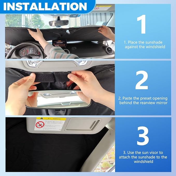 Car Windshield Sun Shade Foldable,2026 Upgraded Car Shade Front Windshield Compatible with Toyota 2016-2026 Tacoma,Sunshade for Cars Windshields with Storage Bag