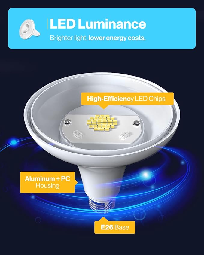 Sunco 96 Pack Outdoor LED Flood Home Patio Driveway Light, Waterproof PAR38 LED Bulb, CRI90, 2700K Soft White,1050 Lumens, 100W Equivalent 13W, Dimmable, Wet-Rated, E26 Base UL