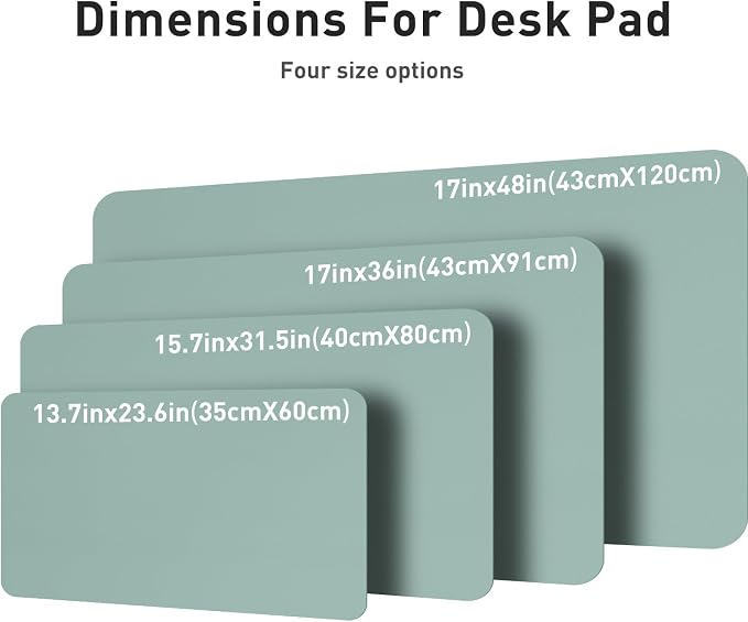 Aothia Leather Desk Pad Protector, Mouse Pad, Office Desk Mat, Non-Slip PU Leather Desk Blotter, Laptop Desk Pad, Waterproof Desk Writing Pad for Office and Home (Light Blue,31.5" x 15.7")