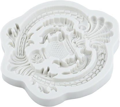 Baroque Polymer Clay Mold Baroque Curlicues Scroll Lace Relief Silicone Molds Flower Lace Filigree Mold for DIY Craft Epoxy Resin Casting Polymer Clay Tools Crafts Air Dry Jewelry Making