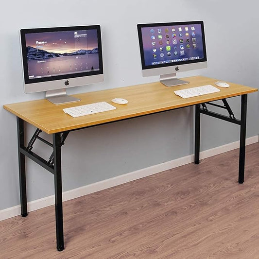 Computer Desk,62" Modern Simple Style Folding Tables,Home Office Writing Desk, Space Saving Foldable Table, No Install Needed