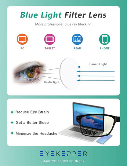 Eyekepper 7-pack Blue Light Blocking Glasses for Men