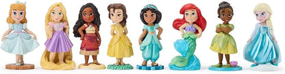 Disney Store Official Once Upon a Story Figure Set – 8 Fully Sculpted Disney Figures Including Cinderella, Ariel, Belle, Jasmine, Tiana & More in Double-Tiered Box with Scenic Backgrounds