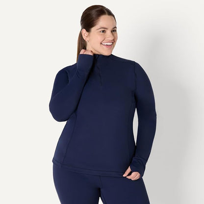 Amazon Essentials Women's Active FormFlex Buttery Soft Slim Fit Quarter Zip Long Sleeve Pullover Jacket