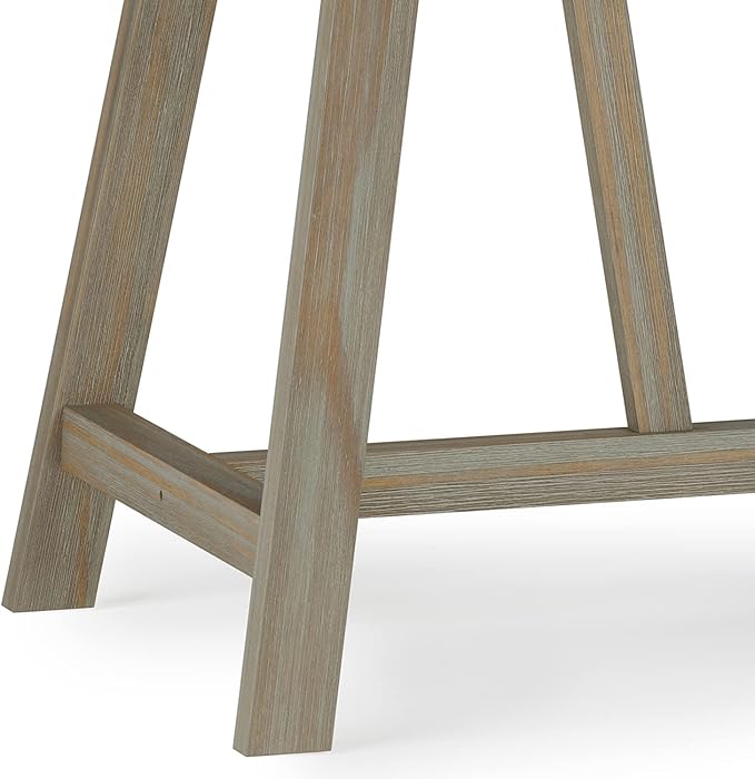 SIMPLIHOME Bowman SOLID WOOD Modern Industrial 54 Inch Wide Flip Up Desk in Distressed Grey, For the Office Desk, Writing Table, Workstation and Study Table