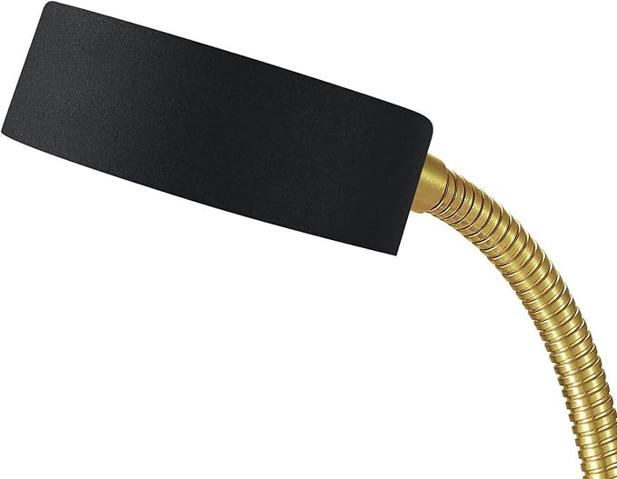Globe Electric 30061 Desk Lamp, Gold Gooseneck, Matte Black Finish, 5W Energy Star Integrated LED, 250 Lumens 30061, 15.45", Black & Gold