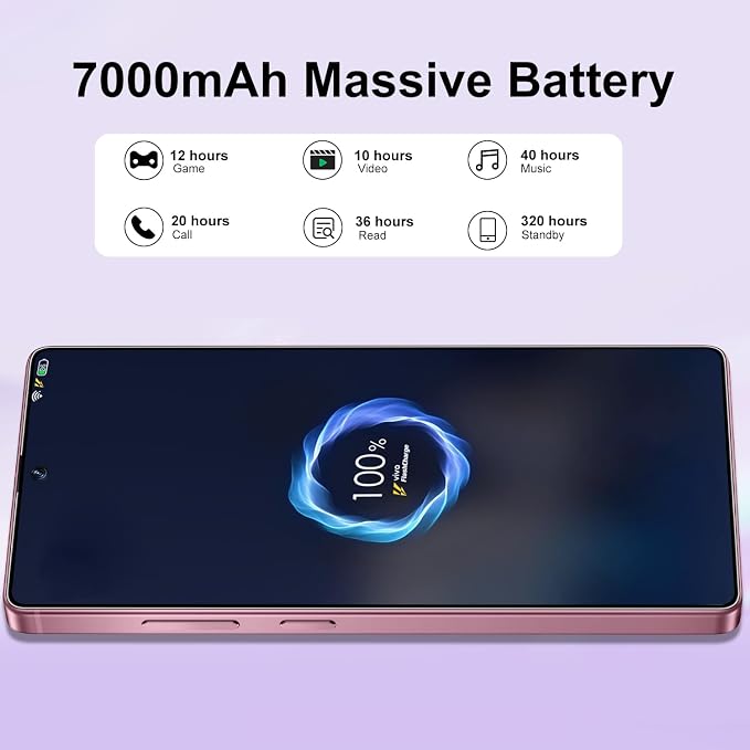 S26 Ultra 5G Unlocked Smartphone,16GB+512GB Cell Phone for Android 15, 6.99" Unlocked Cell Phone, 7000mAh, 68MP+108MP Dual Camera/Dual SIM/Fingerprint Lock/Face，Rose Gold