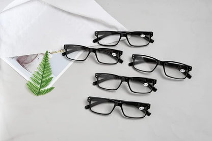 Eyekepper Vintage Reading Glasses for Men - 5 Pack Spring Hinges Classic Readers - Black Frame +1.25